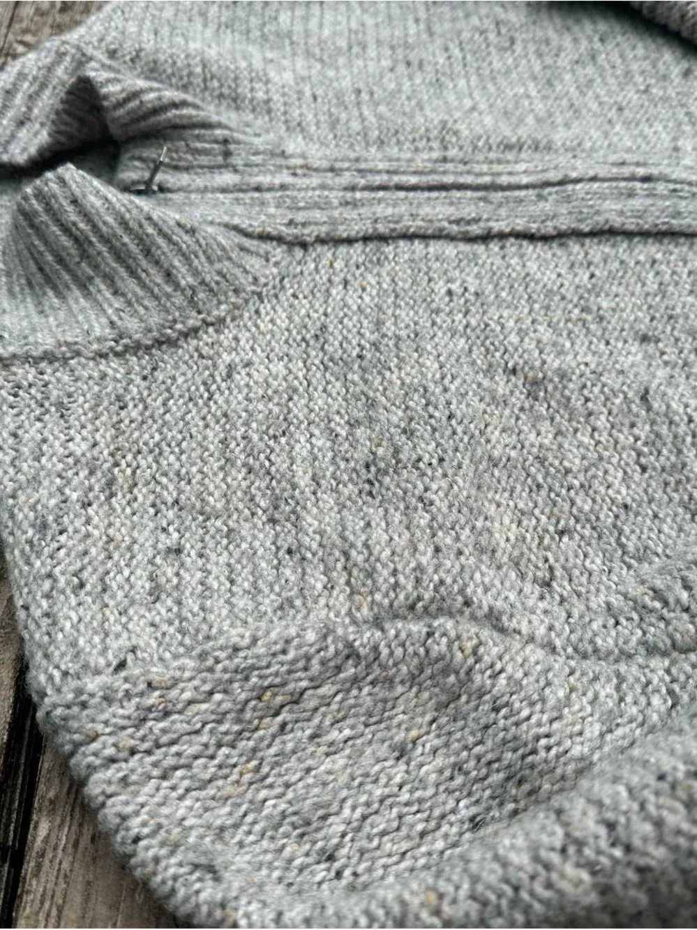 Men's Light Gray Full-Zip Knit wool Sweater